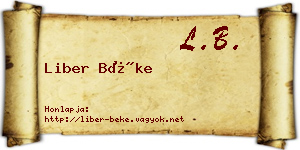Liber Béke névjegykártya